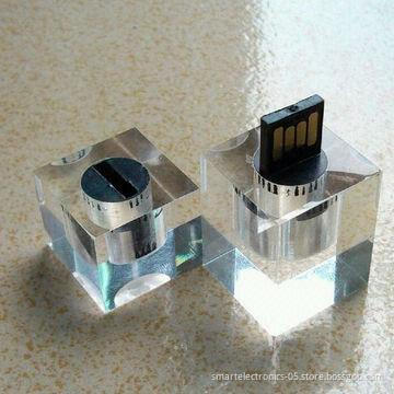 Crystal USB flash drive, 64MB-128GB, logo engrave inside crystal, 3-year warranty, promotional